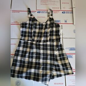 No Boundaries Black and White Plaid Dress, XXL (NOBO2)